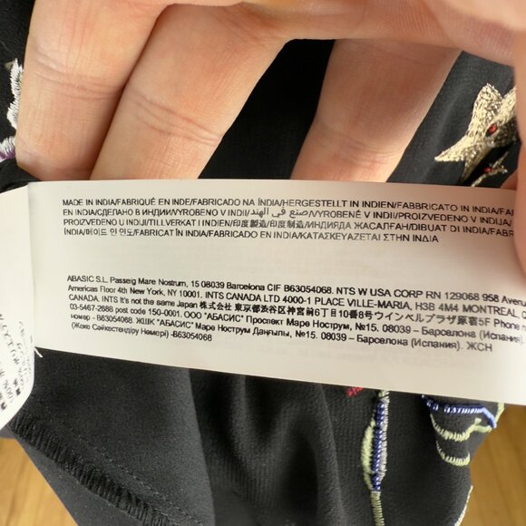 DESIGUAL Sandy Long Floral Embroidered Boho Black Midi Vest Dress sz 38 - Picture 15 of 15